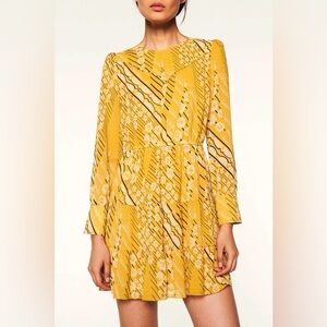 Ba&sh Ophe Tiered Dress Yellow